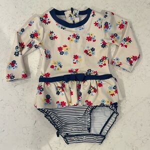Rufflebutts Swim Rash-guard one piece.  Size 6-12M.